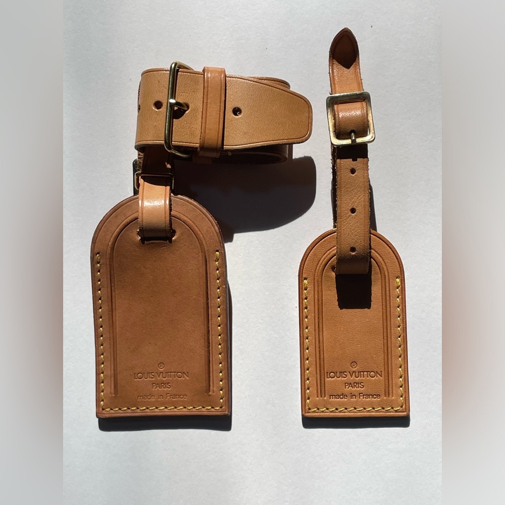 Authentic Louis Vuitton 3 Piece Luggage Tag Set - Picture 3 of 16